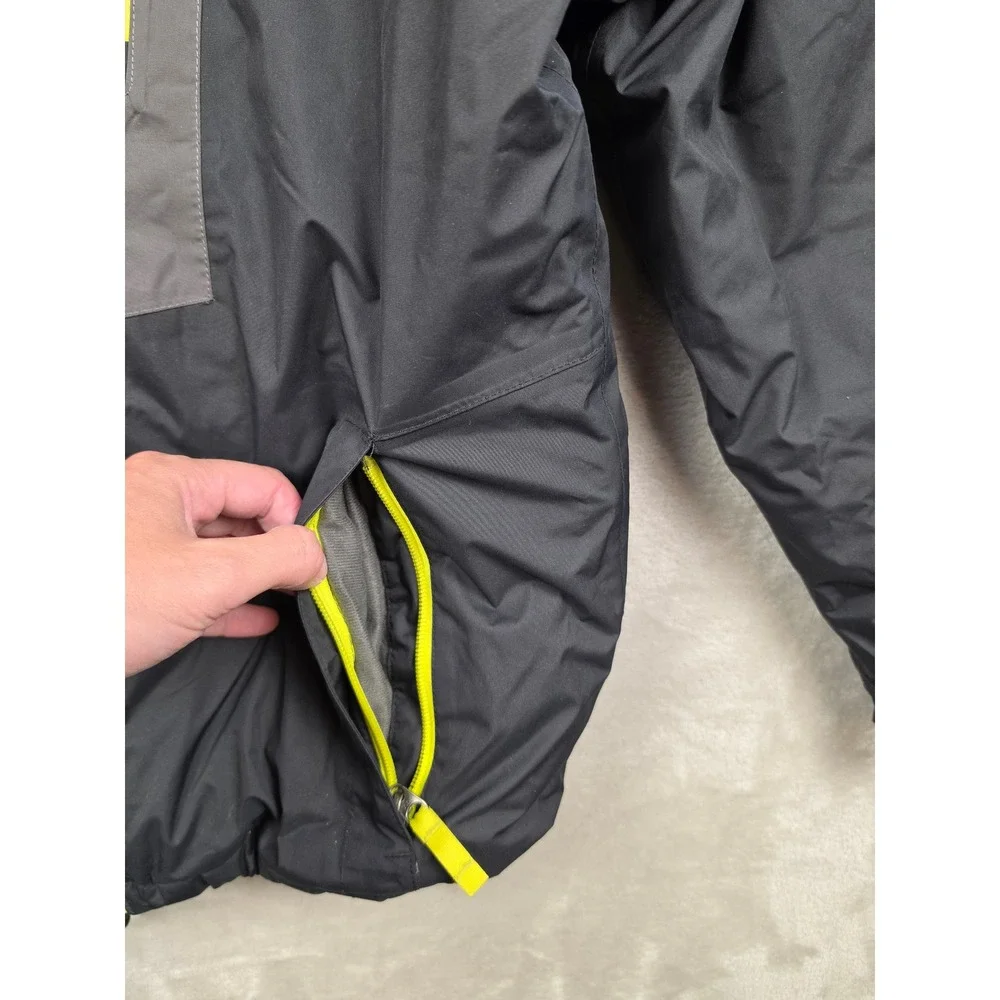The North Face Puffer Jacket Boys L 14/16 Black Grey Hooded Insulated CN09